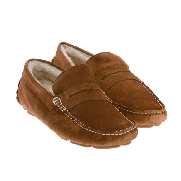 The Men Store Shearling Moc Toe Slippers Tan Size 8 US main image 4